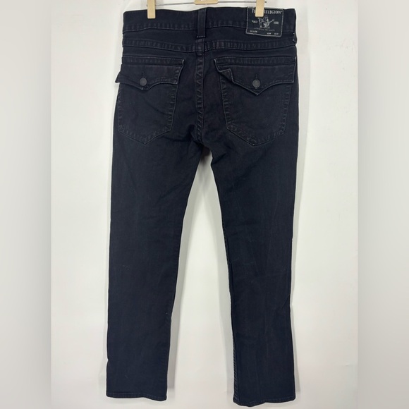 True Religion Men’s Ricky Black Relaxed Straight Flap Jeans 34 - Picture 4 of 5